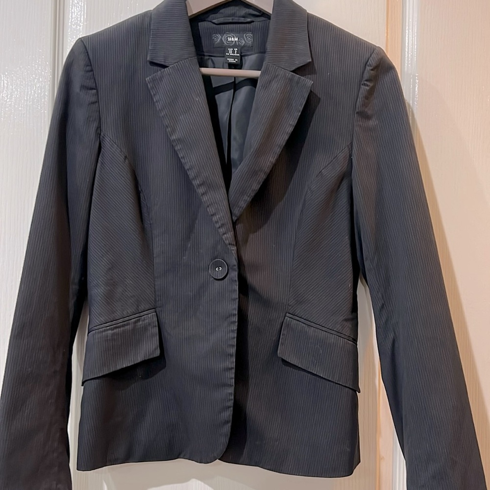 H&M black striped blazer. Size 6